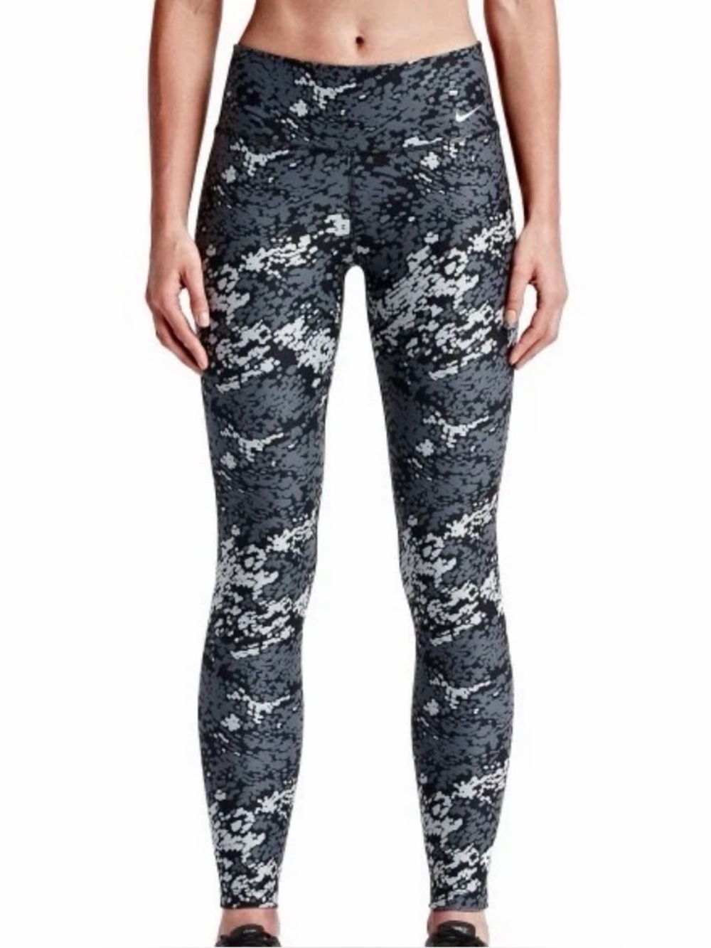 Nike Legend Poly Drift Running Tights Black Grey Size XL